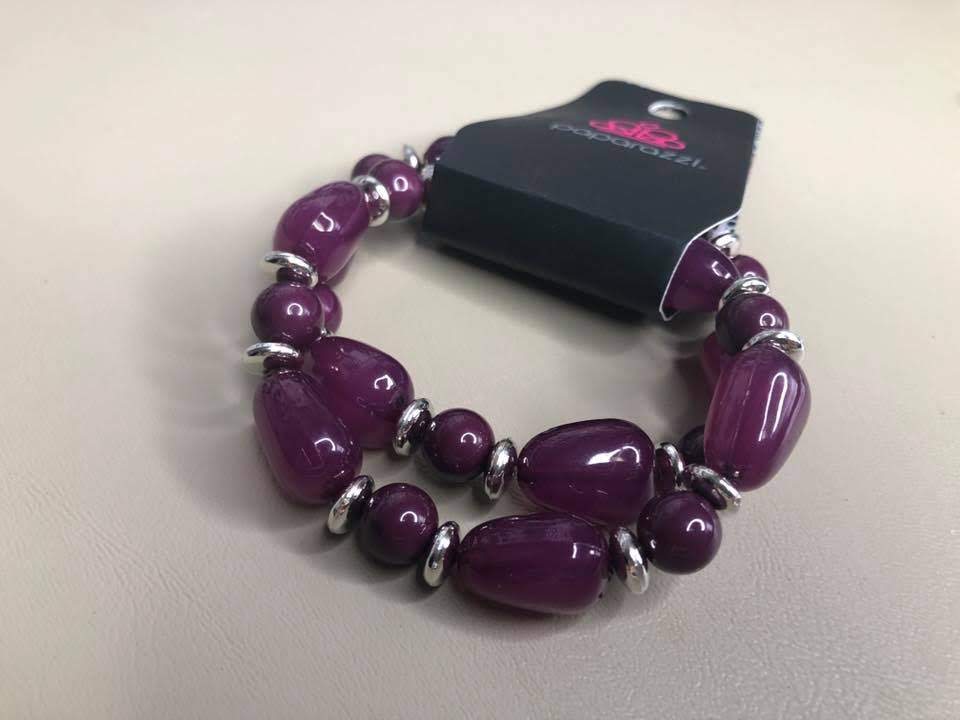 Chunky Purple Bracelet Set Paparazzi - Flamingo Angie