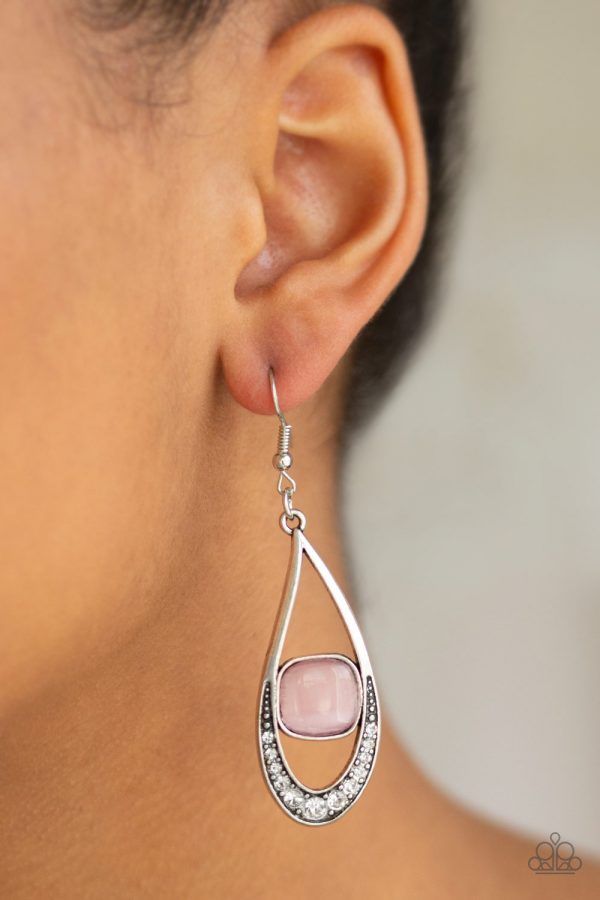 The Greatest GLOW On Earth - Pink Moonstone Earrings Paparazzi