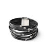 Fearlessly Layered - Black Leather Bracelet Paparazzi - Image 2