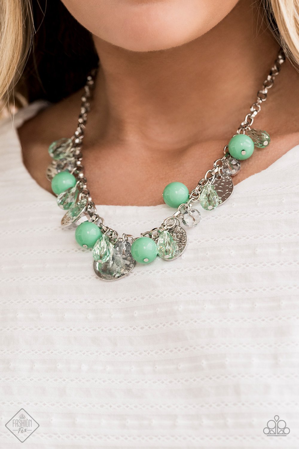 Paparazzi Venturous Vibes - Green & Silver Bead Necklace – GlaMarous Titi  Jewels