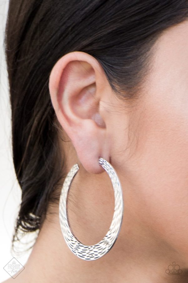 In My Element Silver Paparazzi Hoop Earrings