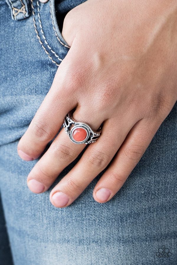 Peacefully Peaceful - Orange Paparazzi Ring